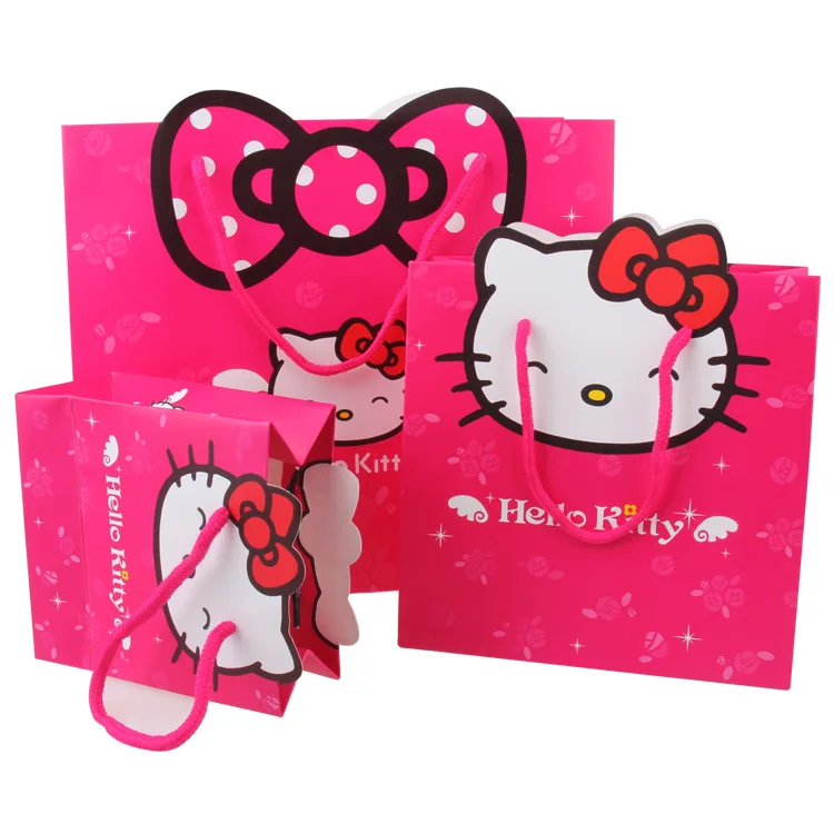 Hello Kitty Paper Bag Cute Cartoon Paper Hand Bag For Kids Student