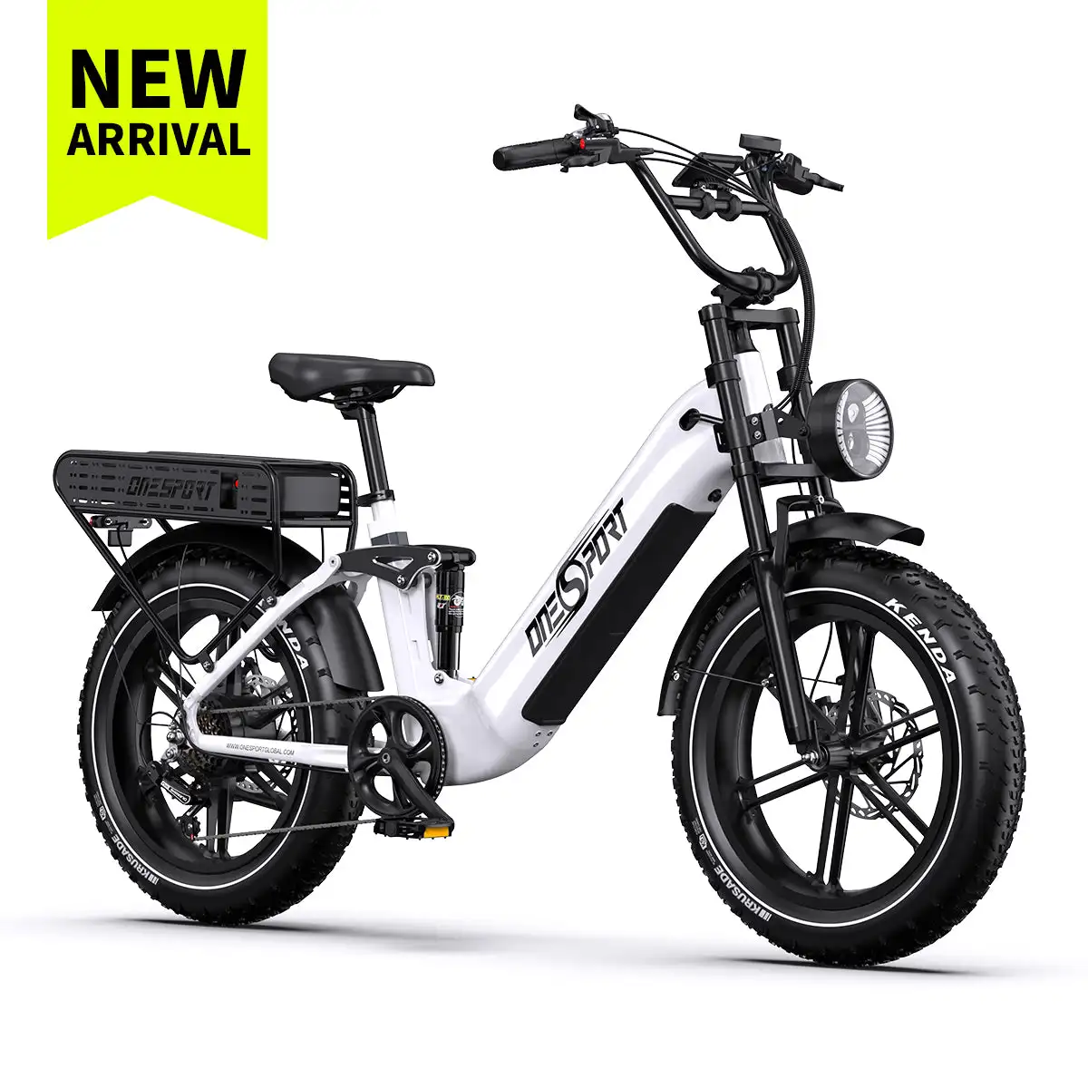 Onesport OT08 Pro Full Suspension E-Bike 48V 250W/350W Rear Hub Motor Aluminum Frame Integrated Battery 60km Range Dirt Bike