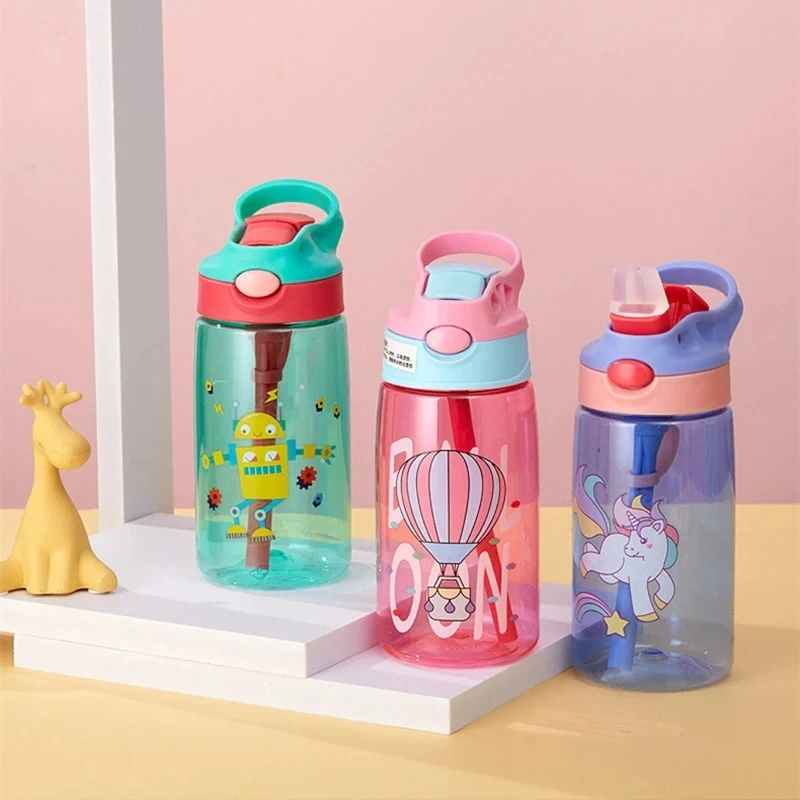 Kids Water Sippy Cup Creative Cartoon Baby Feeding Cups With Straws ...