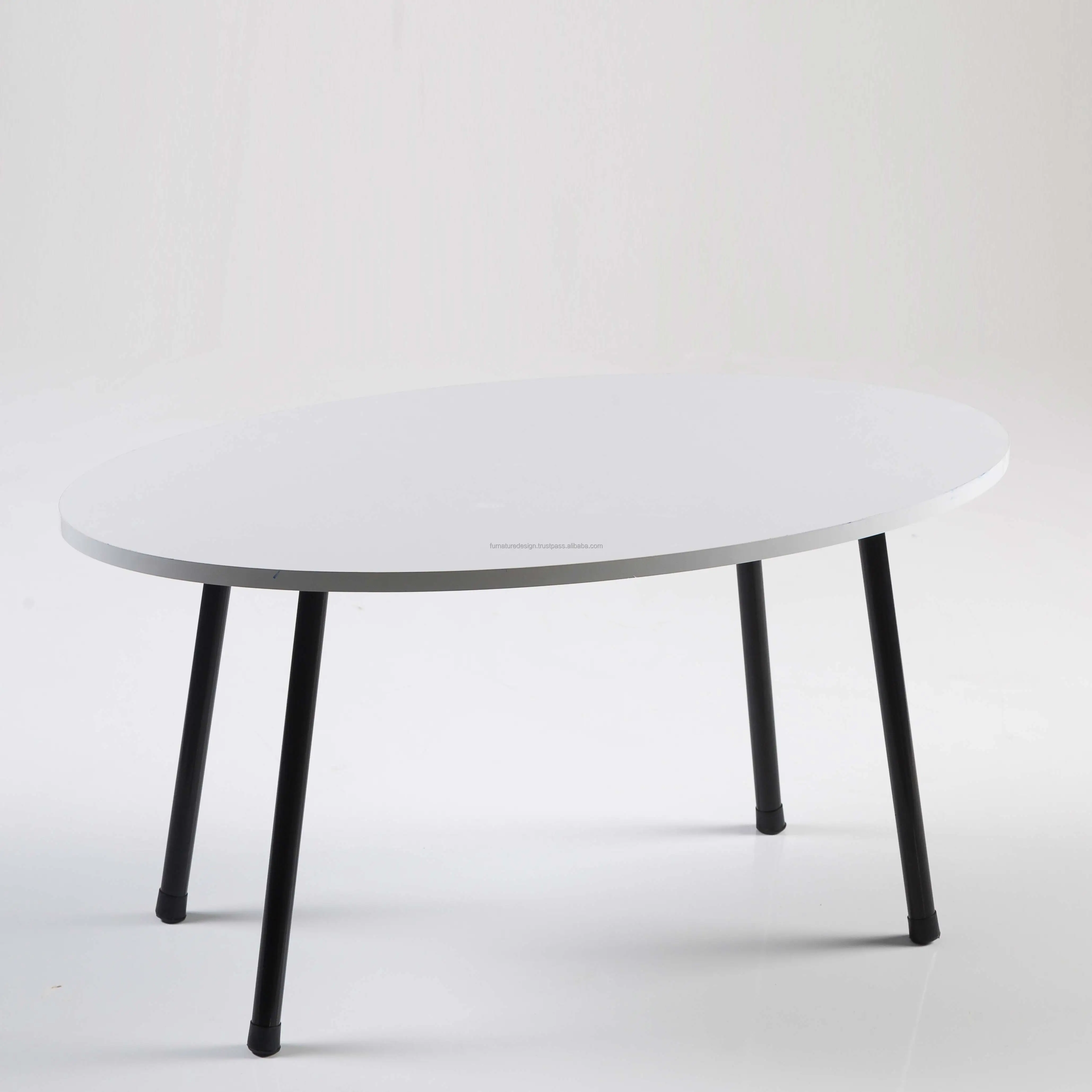 Furnaturedesign Oval Shaped Coffee Table Livingroom Metal Leg Coffee