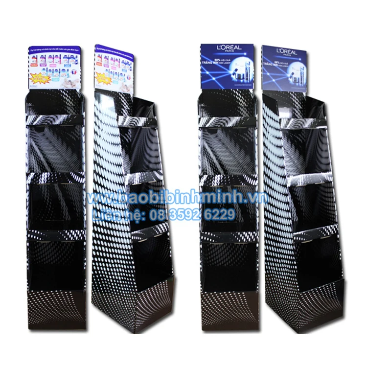 4tier Corrugated Paper Display Shelf Custom Cardboard Floor Display