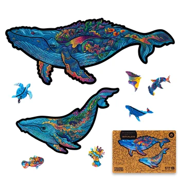 Unidragon Milky Whales (rs) 700 Pieces Wooden Puzzle Wooden Jigsaw ...
