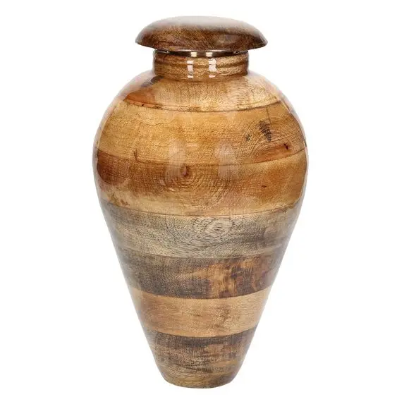 Traditional Design Mango Wood Cremation Urns For Human Ashes Keepsake ...