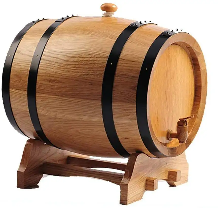 Wholesale 2 Liter Oak Aging Barrel with Wood Stand Mini Whiskey Barrel for The Home Alcohol Distiller