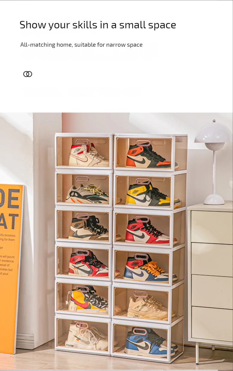 Wholesale Transparent Plastic Sneaker Stackable Shoe Kids Storage Boxes ...