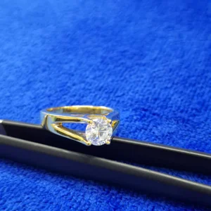 Solitaire Cushion Cut Moissanite 2 Carat Silver Engagement Ring IGI Certified Split Shank Wedding Party Anniversary Gift Promise