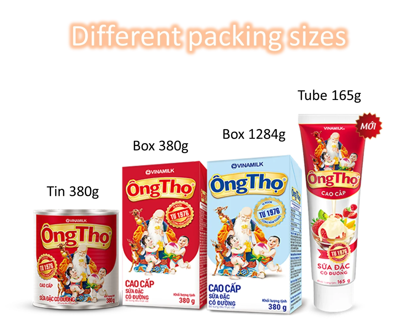 Vinamilk - Ong Tho Brand - White Red Label - Sweetened Condensed Milk - Tube 165g X 24 Tubes Per Carton