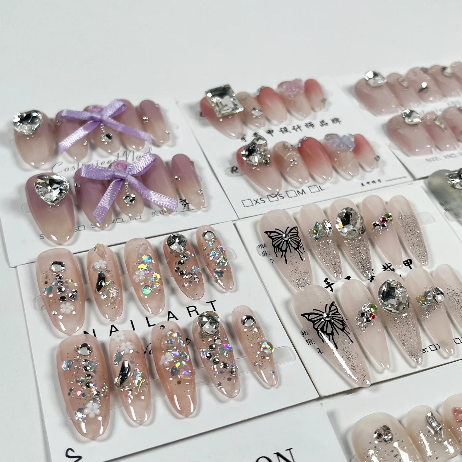 Random Design High Quality Oem Easy to Use Decoration False Luxury Handmade Press on Nails With Designs