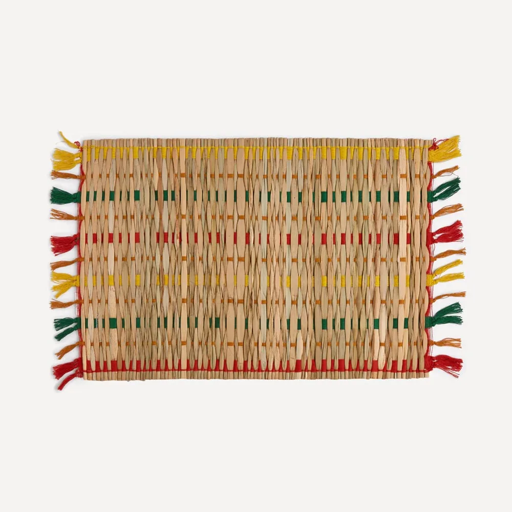 Ecofriendly Round Natural Seagrass And Cotton Fibers Colorful For