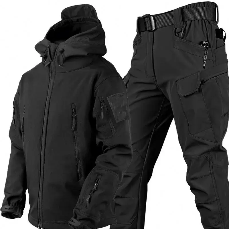 New Camouflage Design Outdoor Uniform Jacket & Pant Breathable & Windproof Fleece Zipper Closure for Autumn Wear