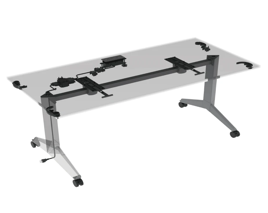 Modern Office Metal Frame Multiusage Flip Top Table Training Meeting
