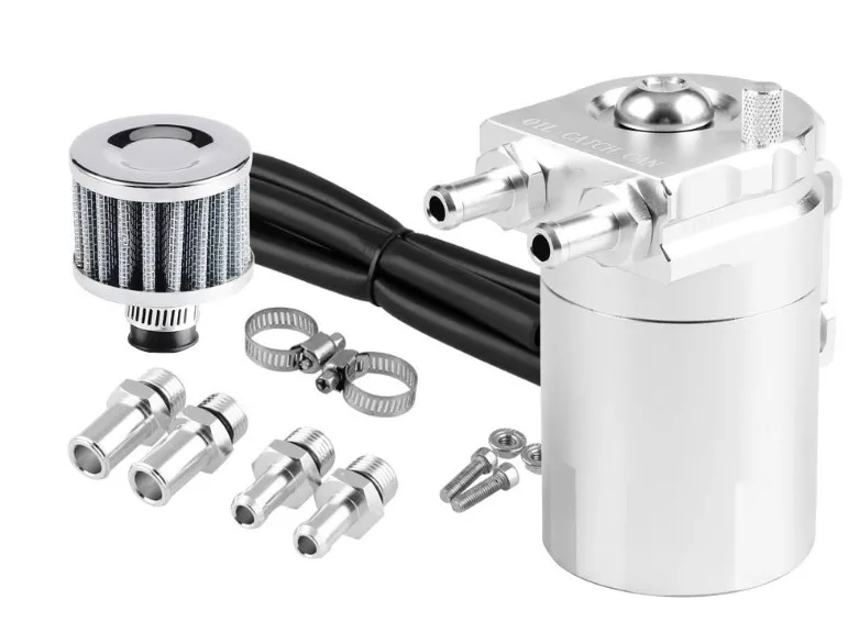 Oil Catch Tanks AICEL Baffled Oil Catch Can Kit, Aluminum Polish Oil Catch Tank Kit - View #14