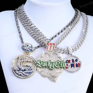 Customized Trending VVS Moissanite Iced Enamel Name Letter Rappers Style Hip Hop Party Gold Plated Sterling Silver Pendant