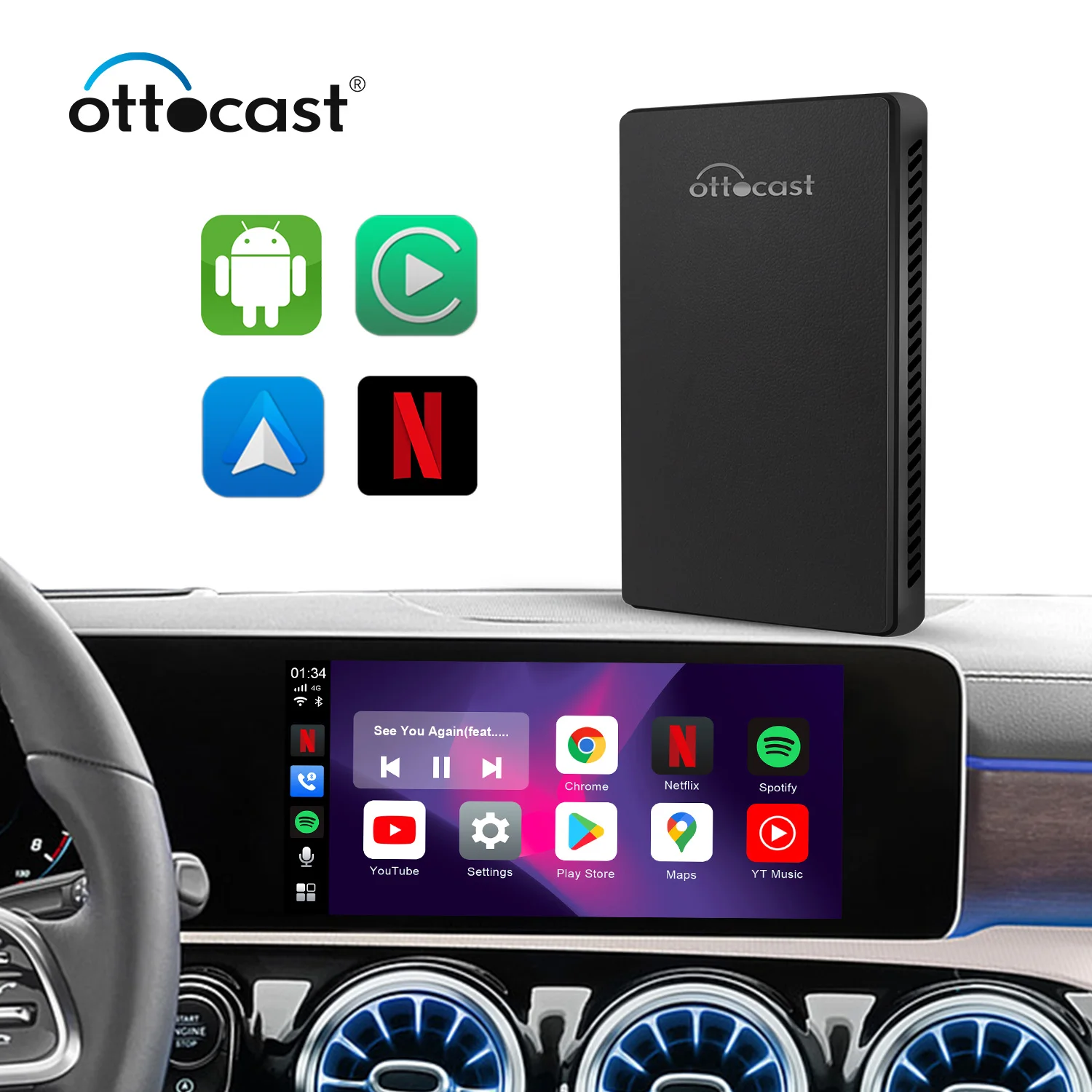 Ottocast U2 Plus Popular Hot Selling Wireless Carplay Boxcarplay Ai Box  Wireless Android Auto Box - Buy Wireless Carplay Box,Carplay Ai  Box,Wireless Android Auto Box Product on Alibaba.com