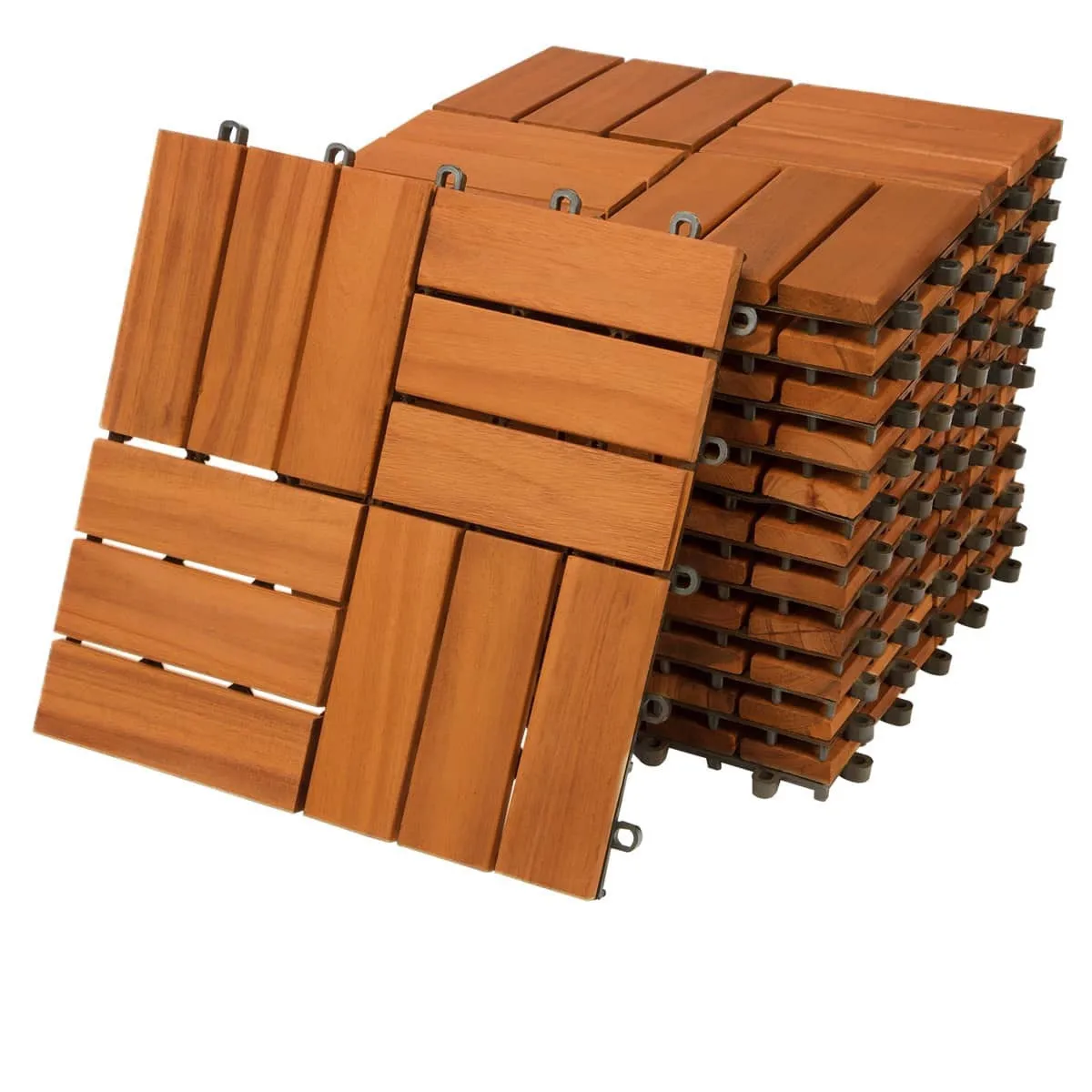 Acacia Wood Interlocking Deck Tiles,Plastic Wood Composite Interlock