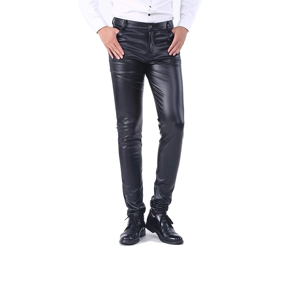 Customized Top Design High Quality Men Leather Pant Good Quality Top