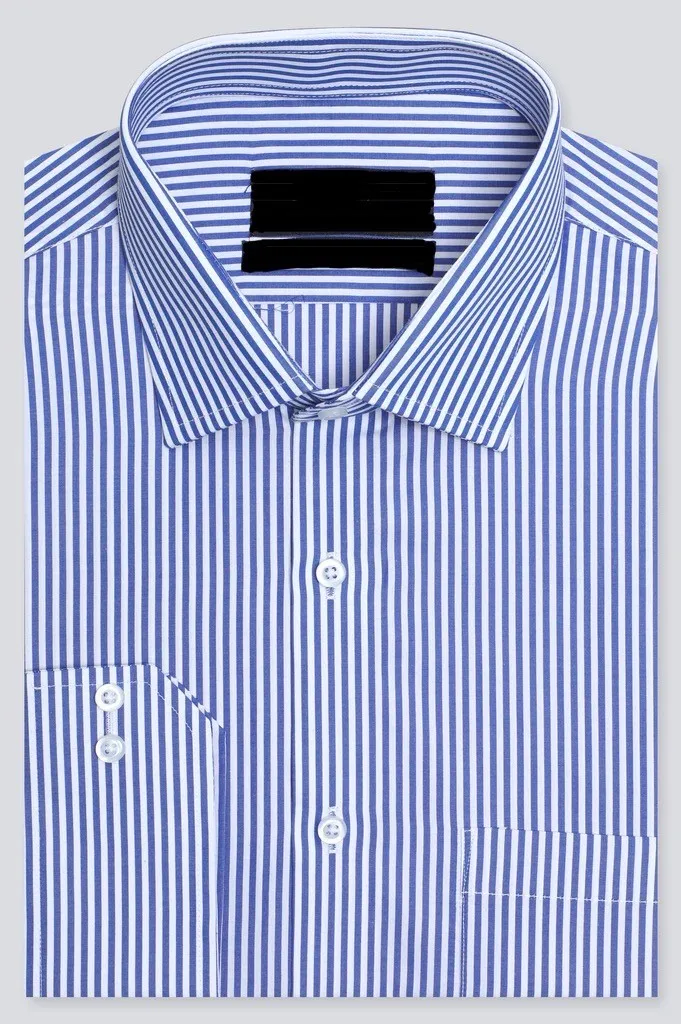 Blue Shirt Cotton/polyester Shirt For Office Wear Men Mens Polo Shirts ...