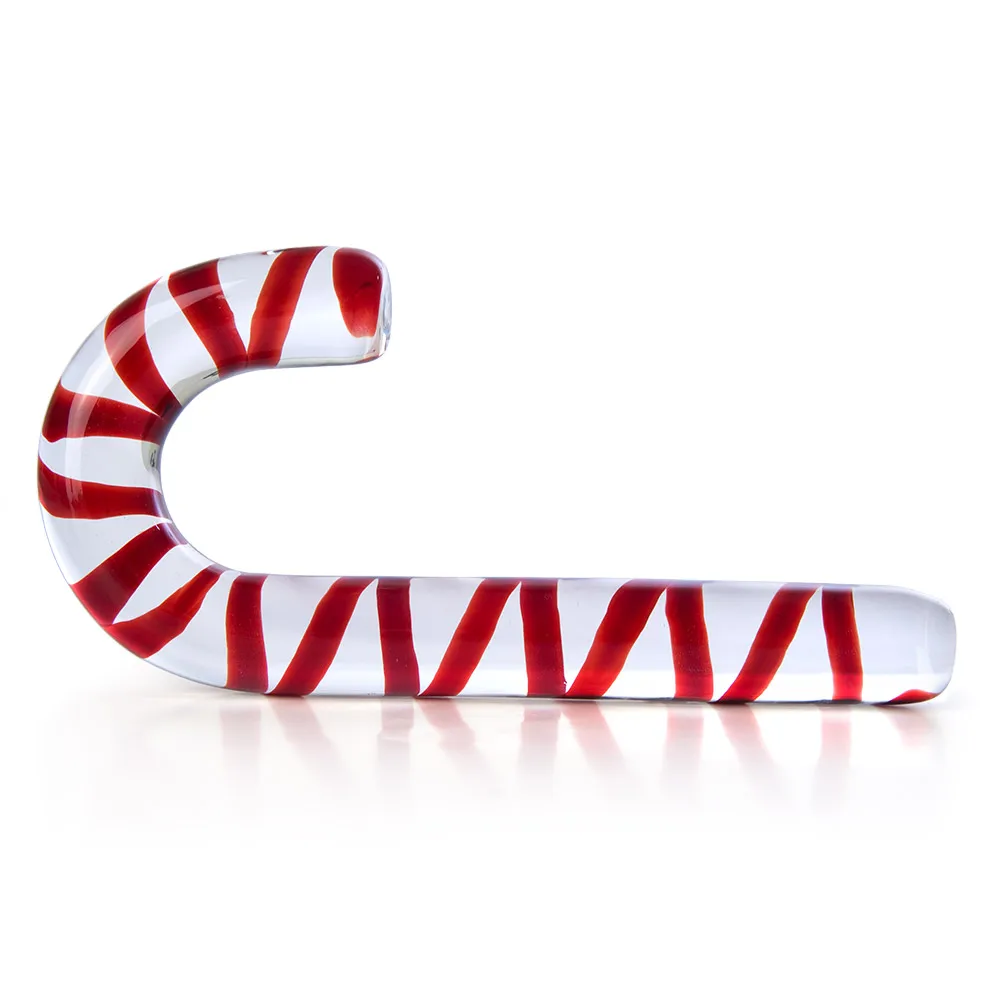 2023 Prostate Massager Vagina Stimulation Long Mujer Anal Butt Plug Crystal Glass Candy Cane 9765