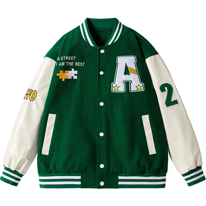 Source OEM Embroidery Patches Custom Men Letterman jacket Baseball Leather  Street Plus Size coat Jacket for men on m.