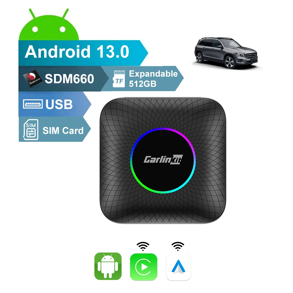 Carlinkit Tbox Ambient USB - Android 13, 8GB RAM, 128GB Storage