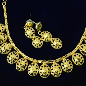 24K Gold Plated Imitation Vintage Style Indian Made Jewelry Set Earrings Bangles Combs Brooches Copper Material