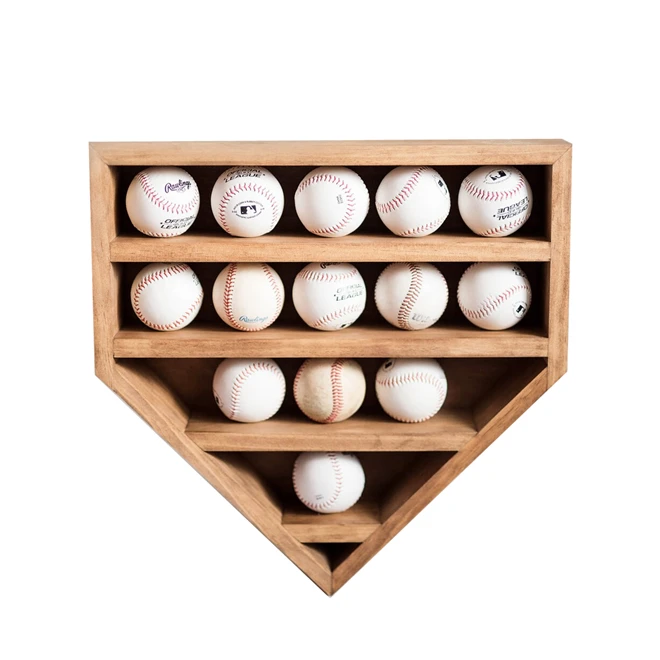 Wooden Baseball/Ring Display Holder Case Home Plate Ring Display Frame ...