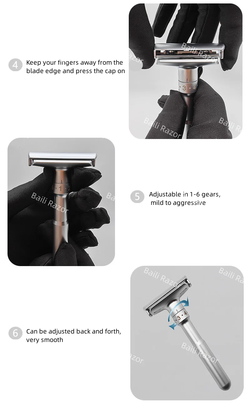 Metal Reusable Removable Head Mild Aggressive Double Edge Smooth ...