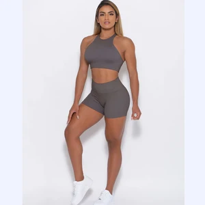 OEM Top and Shorts Women 2 Piece Set 2 Piece Yoga Shorts Set Women