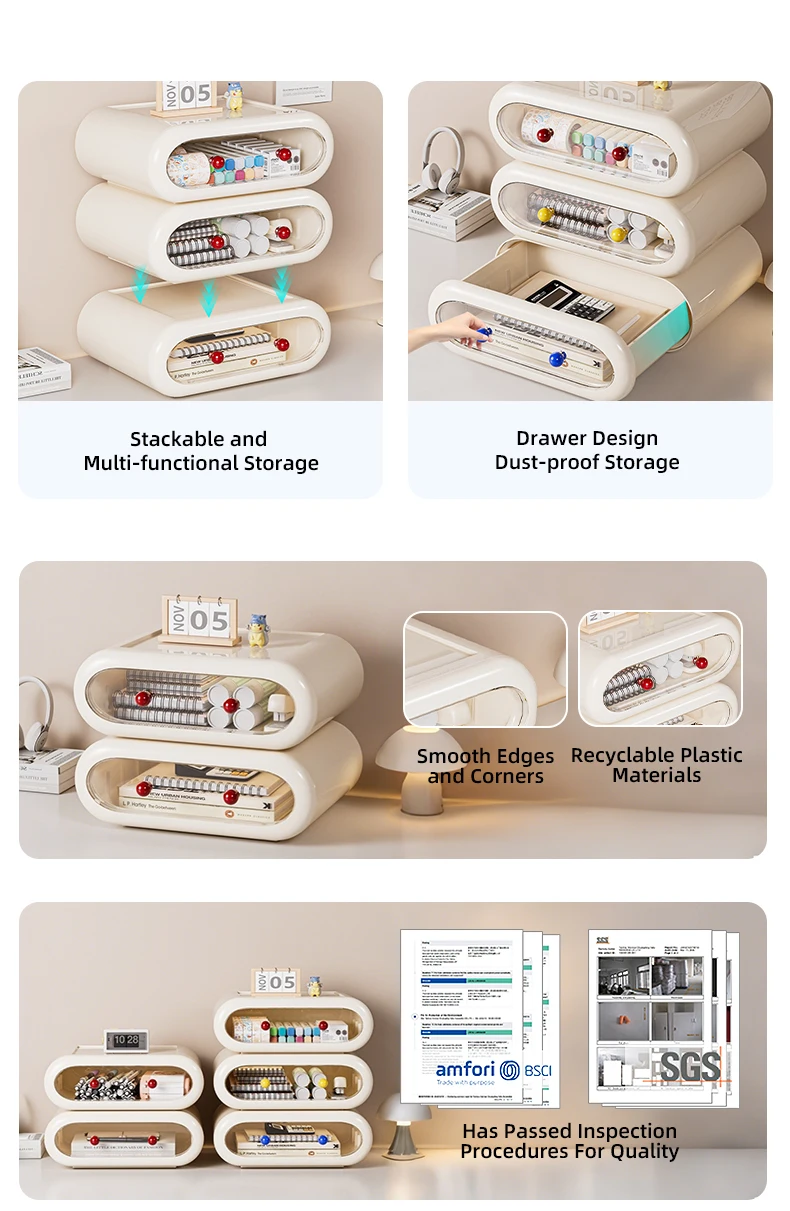 3 tier desk storage box home office storage box-3