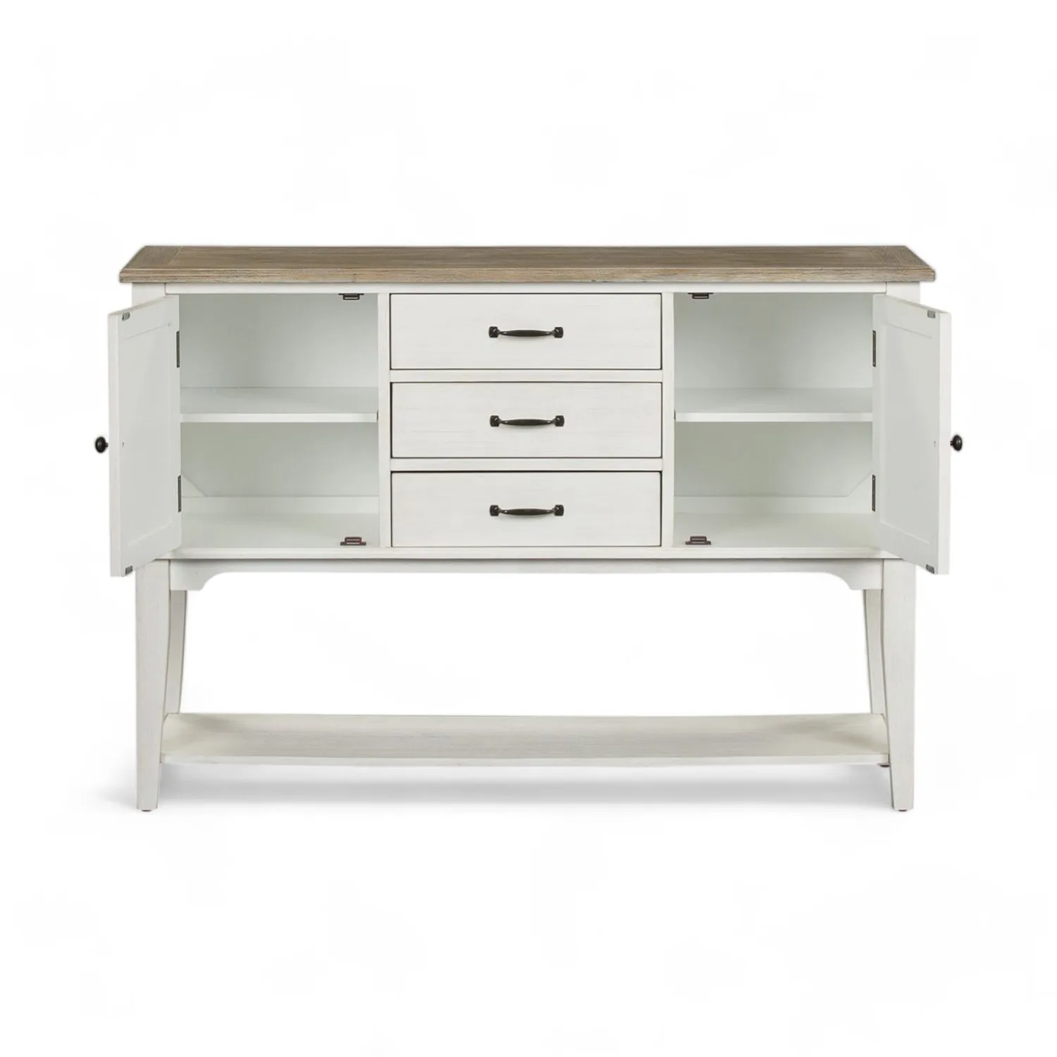 Nordic Style Whitewash Dining Room Sideboard Storage Cabinet Wood American Free Standing Buffet for Kitchen Home Furniture