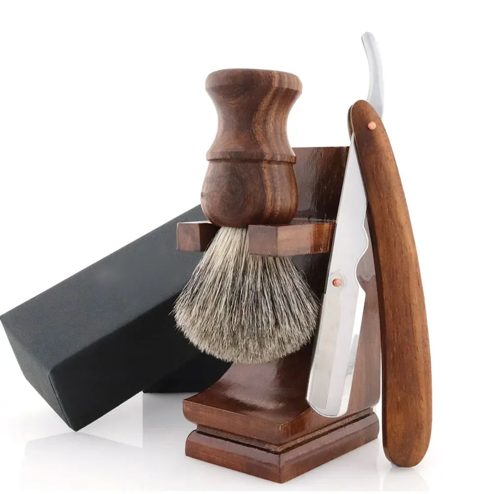 Shaving Set For Men, 3 In 1 Shaving Set Includes Shaving Brush, Razor And Brush Holder, Professional Men's Shaving Tool For Birthday, Father's Day - View #10