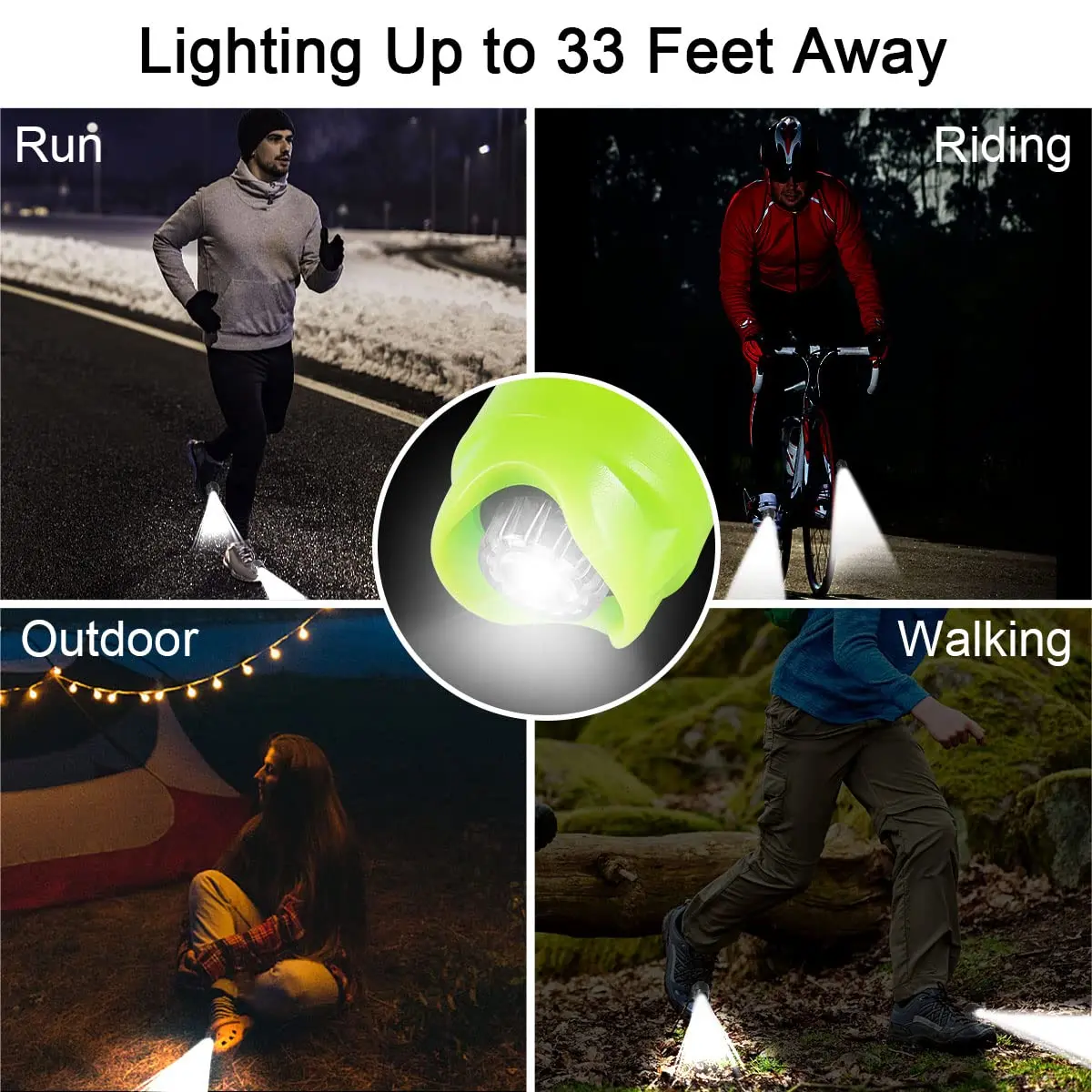 New Design Rechargeable LED head light 1pc/2pcs headlights shoes charms Clogs Shoes Decoration Shoes Lights for crocs manufacture