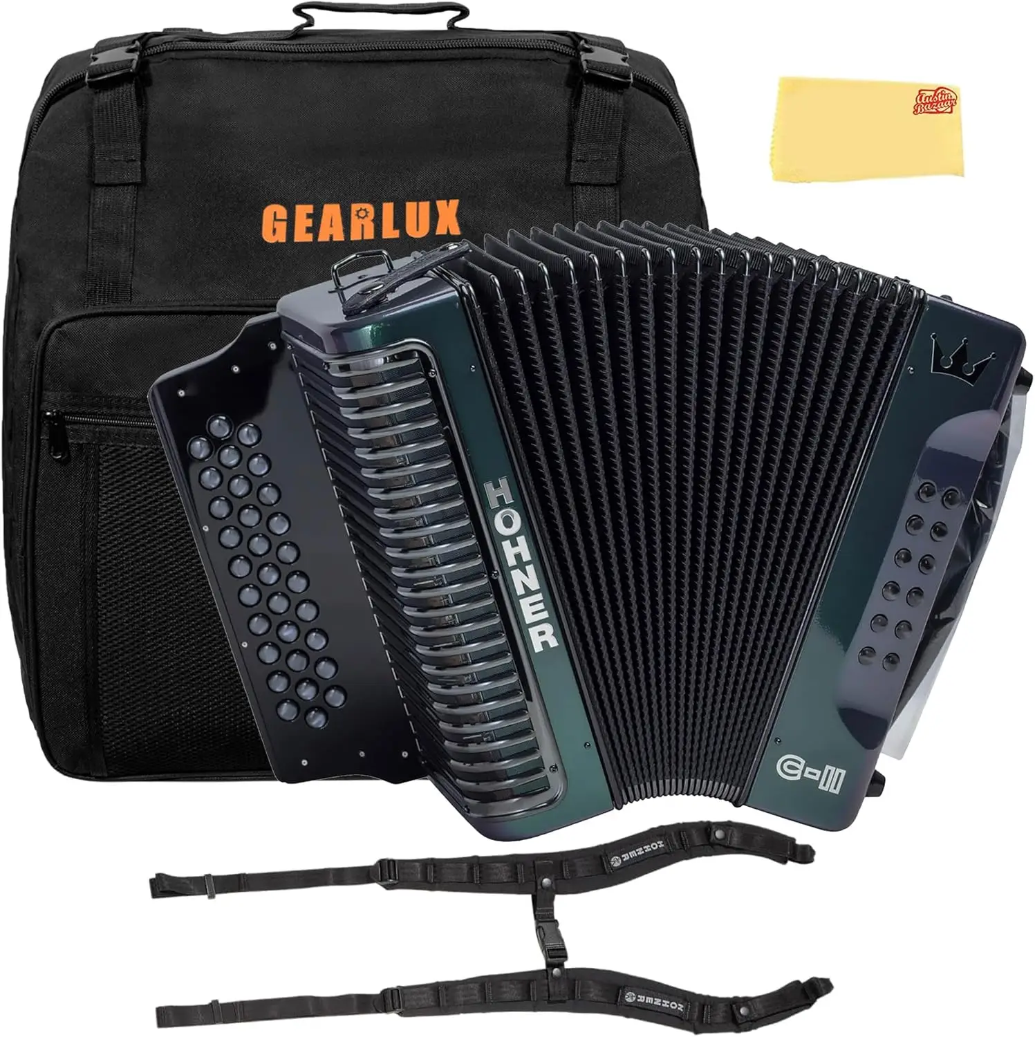 NEW Hohnerrs Corona C-II F/Bb/Eb Accordion - Green to Gold Bundle with Gig  Bag, Adjustable Straps, and Austin Bazaar| Alibaba.com, image size:1497x1500
