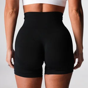 Wholesale Activewear Custuom logo Elastic Seamless Butt Lifting Workout Shorts Gym Fitness Yoga Shorts for Women