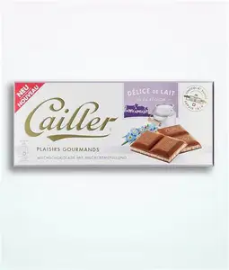 Top Selling Cailler Solid Milk Chocolate Bar 100g Bulk Quantity with Candy and Biscuit Ingredients