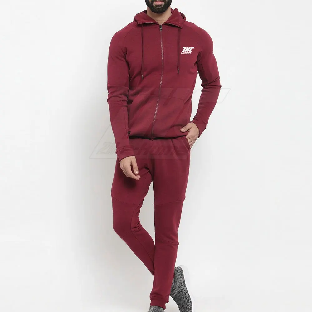 Winter Wear Plain Color Men Tracksuit Set Active Wear Casual Style Men