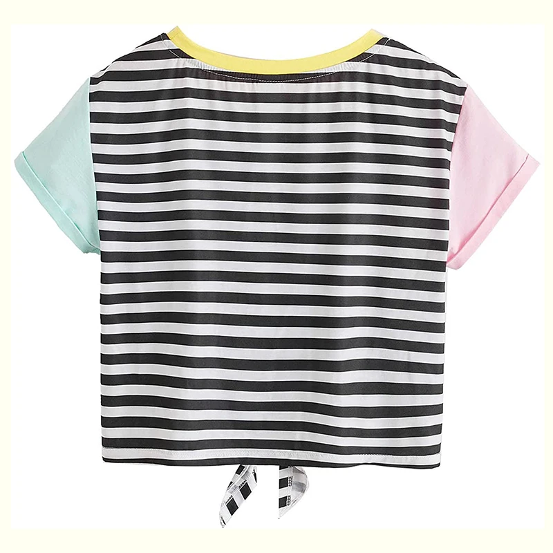 Remidoo Women's Tie Dye Crop Top – Short Sleeve Graphic Print T-Shirt, Soft Stretch Cotton, Casual Summer Top