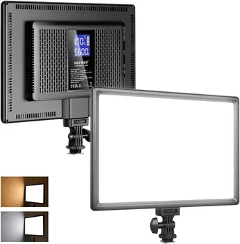 NEEWER 192 20W Ultra Thin Bi Color DSLR Camera Soft Light LED Video Light Panel with Battery