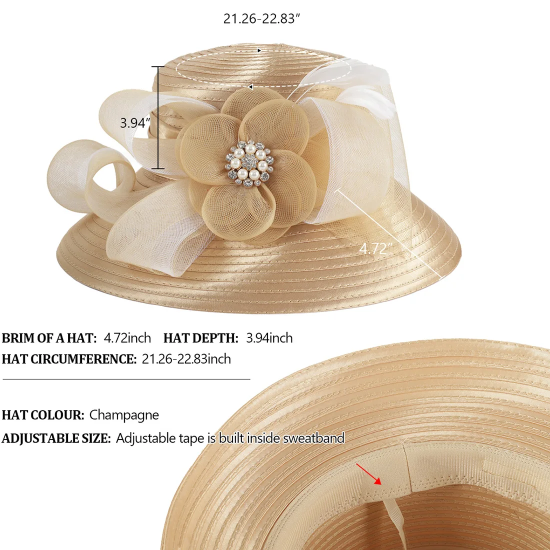 Women Kentucky Church Derby Hat Fascinator Tea Party Wedding  display picture 1