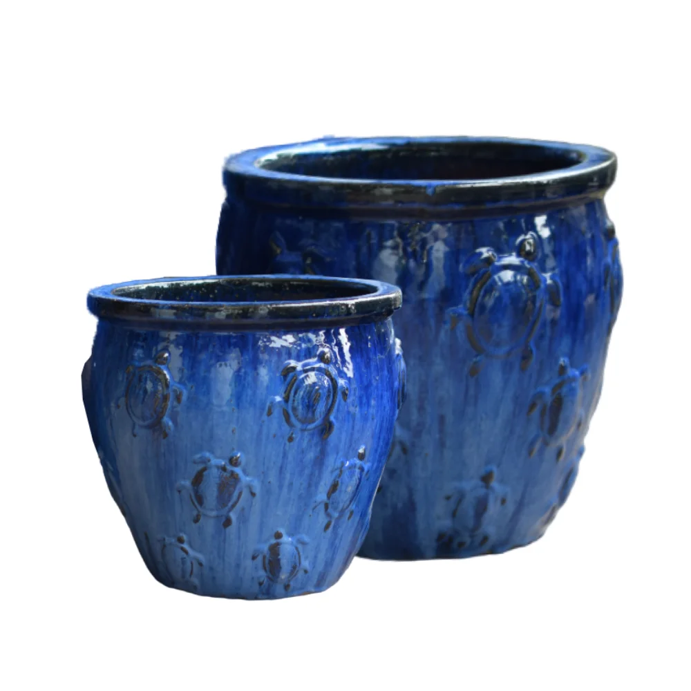 Best Seller Vietnam Glazed Ceramic Pot Corten Steel Garden Outdoor