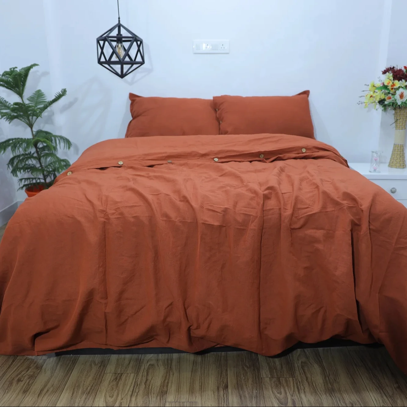 Комплект постельного белья из хлопка с 2 наволочками