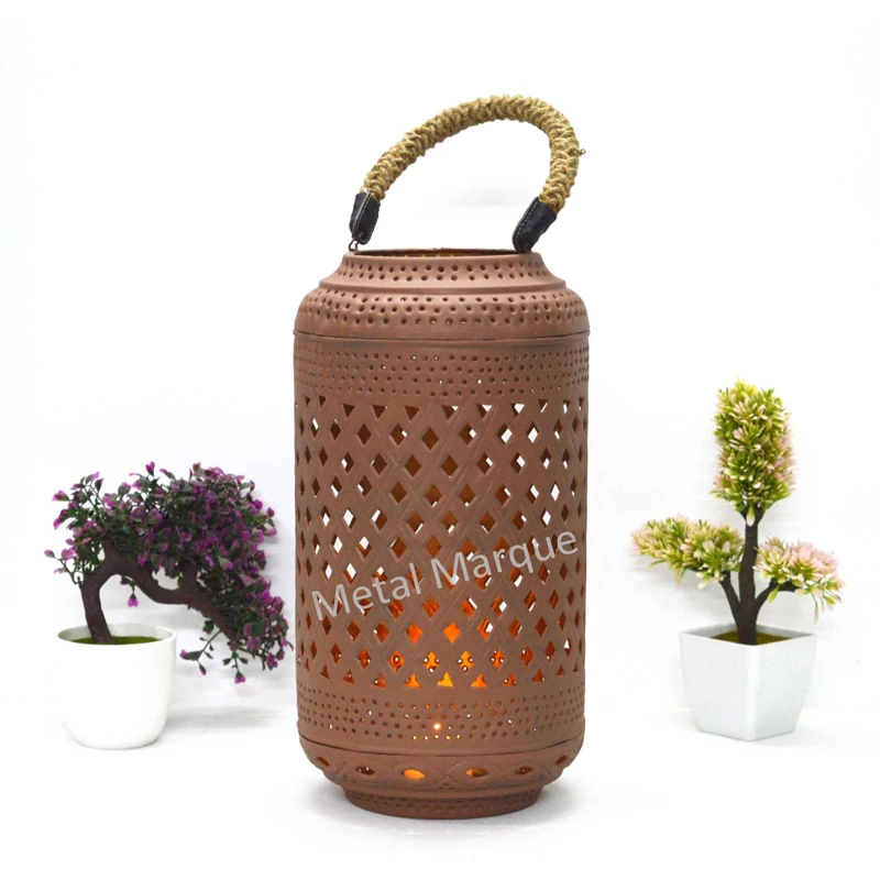 Fancy Hot Large Garden Hanging Vessel Metal Candle Holder Lantern Home and Outdoor Decorative Metal Lanterns for Home Decoration