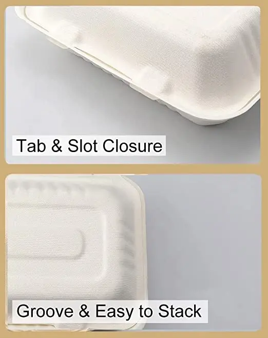 9 Inch Disposable Food Packaging Container Biodegradable Sugarcane ...