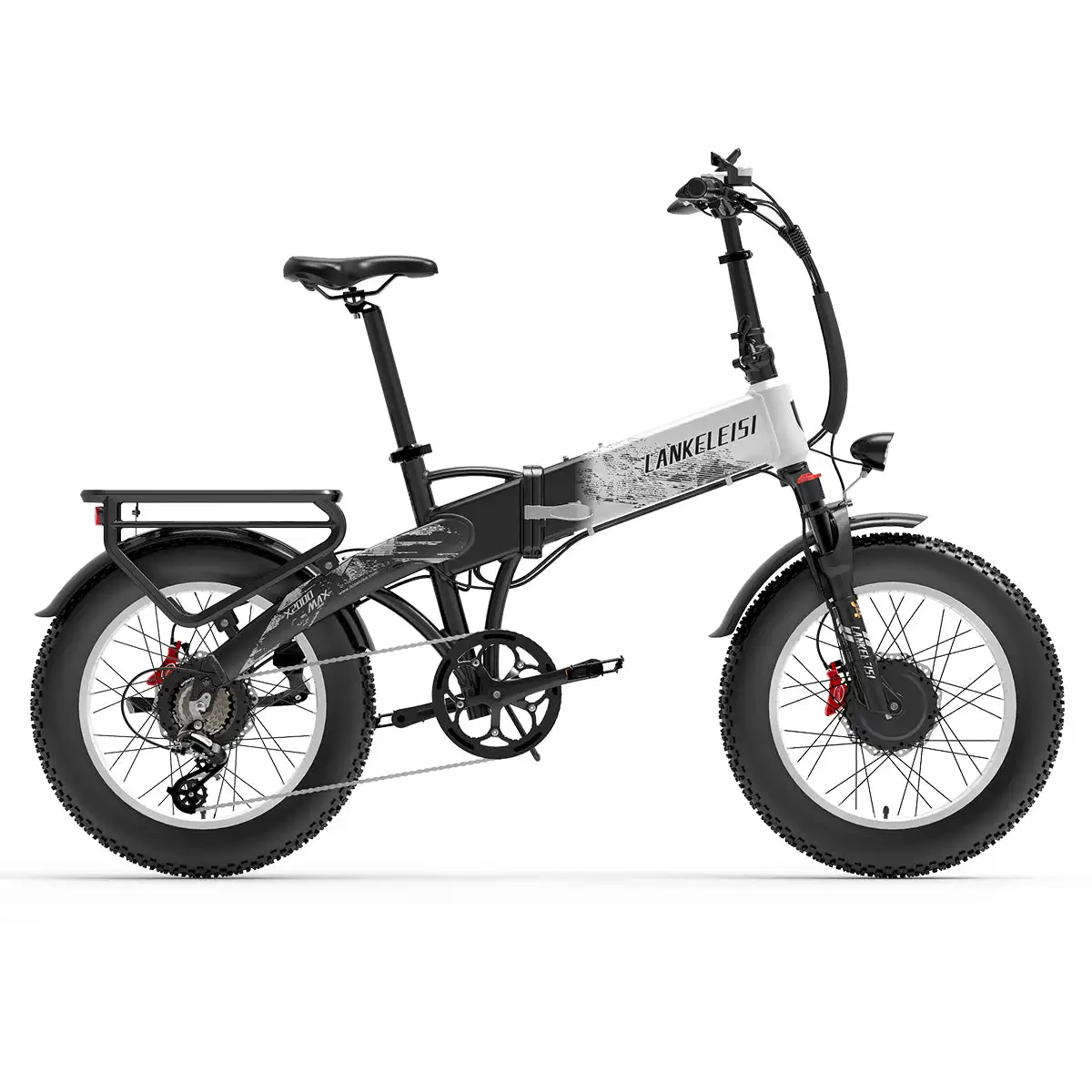 LANKELEISI X2000 MAX 2000W Dual Motor Foldable Electric Mountain Bike 48V Lithium Battery Central Motor Tube Battery New Arrival