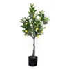 110cm Artificial Tall Lemon Tree Single Trunk With Yellow Lemons
