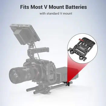 SmallRig Battery Plate with V-Lock Mount with Dual 15mm Rod Clamp for Camera Power Supply - 3016 detail image