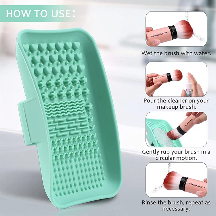 Square Silicone Make Up Brush Cleaner Reusable Makeup Brush Cleaner Mat