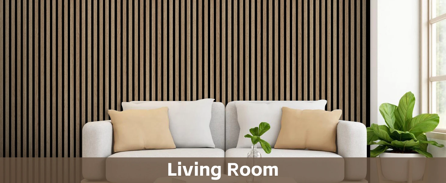 2-Pack 3D Textured Acoustic Wood Panels Walnut 47.3 X 23.6x 0.62 Inch Soundproof Wall Acoustic Slat Wood Panels factory