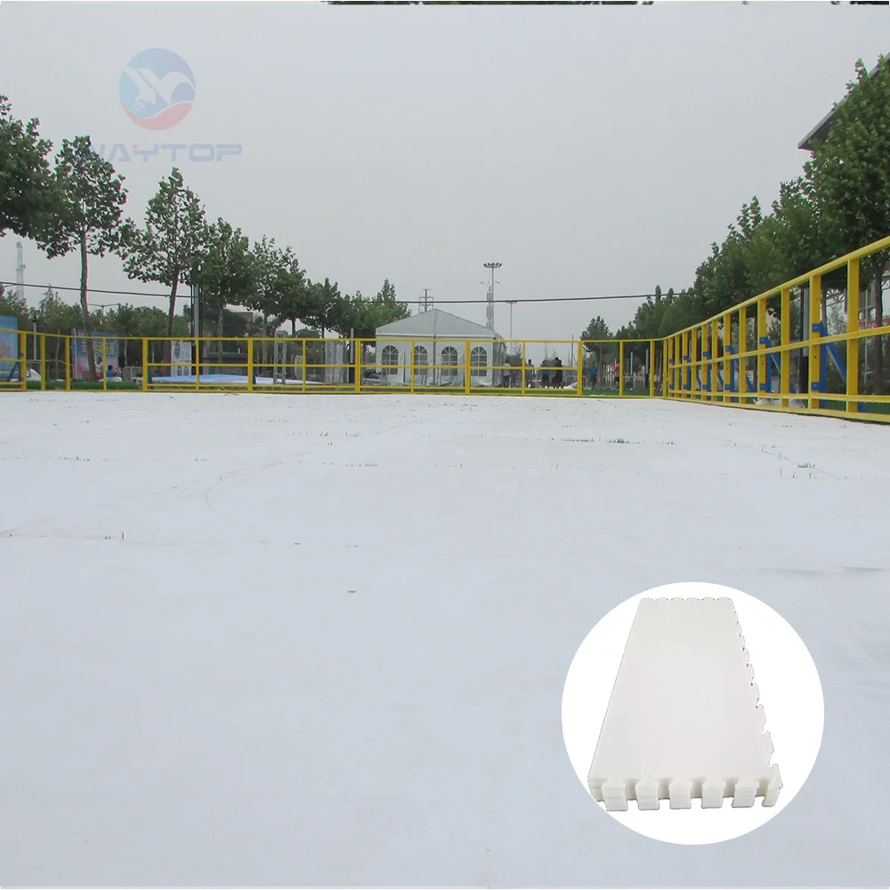 Refreezable Ice Sheet Synthetic Ice Rink Inflatable Mini Hockey Rink Skating Rink for Kids