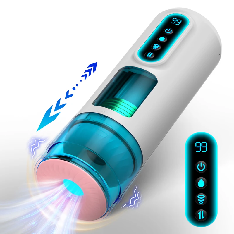 Realistic Vagina Stroker Machine - Electric Thrusting Rotation and Sucking Penis Massager - Masturbator for Men - Sex Toys